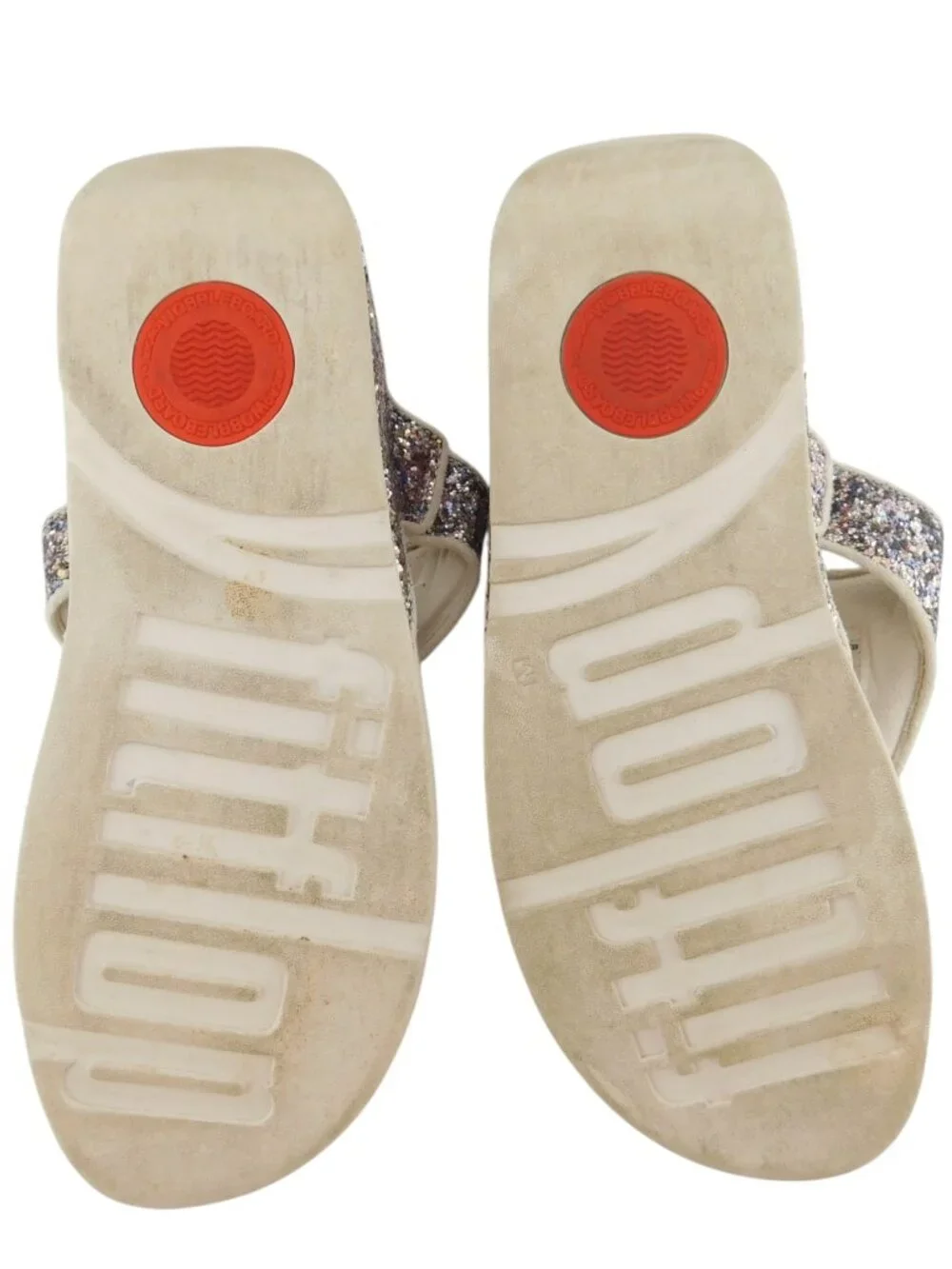 FITFLOP Champagne Glitter Bling Thong Sandals 10